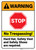 Warning: No Trespassing Hard Hat Safety Vest Required ANSI - Wall Sign