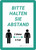 Bitte halten Sie Abstand (Please Keep Your Distance) Portrait German - Wall Sign