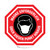 HALT Maske Erforderlich Über diesen Punkt hinaus (STOP Mask Required Beyond This Point) Circular German - Floor Sign