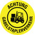 Achtung - Gabelstaplerverkehr (Caution - Forklift Traffic) Circular German - Floor Sign