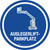 Auslegerlift-Parkplatz (Boom Lift Parking) Circular German - Floor Sign