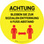 Achtung Bleiben Sie zur Socialen Entfernung 6 Fuss Abstand (Caution Stay 6 feet Apart for Social Distancing) Circular German - Floor Sign