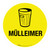 Mülleimer (Trash Can) Yellow with Icon - Floor Sign
