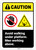 Caution: Avoid Walking Under Platform Men Working Above ANSI - Wall Sign