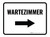 Wartezimmer (Waiting Room) with Right Arrow Rectangular German - Floor Sign