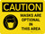 Caution: Mask Are Optional In This Area Landscape - Wall Sign