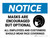 Notice: Masks Encouraged All Customers And Visitors Landscape - Wall Sign