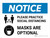Notice: Practice Social Distancing Mask Are Optional Landscape - Wall Sign