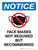 Notice: Face Masks Not Required But Recommended Portrait - Wall Sign