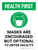 Health First: Masks Encouraged But Optional Enter Facility Portrait - Wall Sign