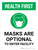 Health First: Masks Optional Enter Facility Portrait - Wall Sign