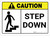 Caution: Step Down ANSI - Wall Sign