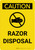 Caution: Razor Disposal with Icon Portrait - Wall Sign