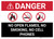 Danger: No Open Flames Smoking Cell Phones Landscape - Wall Sign