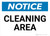 Notice: Cleaning Area Landscape - Wall Sign