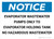Notice: Evaporator Wastewater Pumps Only to Evaporator Holding Tank Landscape - Wall Sign