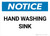 Notice: Hand Washing Sink Landscape - Wall Sign