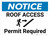 Notice: Roof Access Permit Required with Icon Landscape - Wall Sign