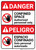 Danger: Confined Space Authorized Only ANSI Bilingual Spanish - Wall Sign