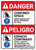 Danger: Confined Space Safety Harness Lifine Required Bilingual Spanish - Wall Sign
