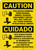 Caution: Device Powered from Seveal Sources Bilingual Spanish - Wall Sign