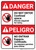 Danger: Do Not Enter Confined Space Permit Required Bilingual Spanish - Wall Sign