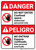 Danger: Do Not Enter Confined Space Authorized Only ANSI Bilingual Spanish - Wall Sign