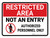Restricted Area: Not An Entry with Icon Landscape - Wall Sign