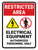 Restricted Area: Electrical Equipment with Icon Portrait - Wall Sign