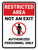 Restricted Area: Not An Exit with Icon Portrait - Wall Sign