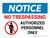Notice: No Trespassing - Authorized Personnel Only with Icon Landscape - Wall Sign
