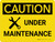 Caution: Under Maintenance With Icon Landscape - Wall Sign
