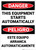 Danger: This Equipment Starts Automatically Bilingual Spanish - Wall Sign