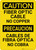 Caution: Fiber Optic Cabel No Copper Bilingual Spanish - Wall Sign