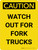 Caution: Watch Out For Fork Trucks Portrait - Wall Sign