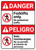 Danger: Forklifts Only No Pedestrian Traffic Bilingual Spanish - Wall Sign