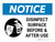Notice: Disinfect Surface Before and After Use Landscape - Wall Sign