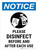 Notice: Please Disinfect Before And After Each Use Portrait - Wall Sign
