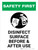 Safety First: Disinfect Surface Before and After Use Portrait - Wall Sign