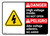 Danger: High Voltage Inside Do Not Enter with Graphic Bilingual Spanish - Wall Sign
