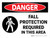 Danger: Fall Protection Required In This Area Landscape - Wall Sign
