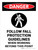Danger: Follow Fall Protection Guidelines Portrait - Wall Sign