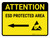 Attention: ESD Protected Area Left Arrow Landscape - Wall Sign