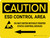 Caution: ESD Control Area Left Arrow Landscape - Wall Sign