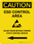 Caution: ESD Control Area Left Arrow Portrait - Wall Sign