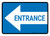 Entrance Left Arrow Blue Landscape - Wall Sign