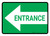 Entrance Left Arrow Green Landscape - Wall Sign
