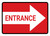 Entrance Right Arrow Red Landscape - Wall Sign