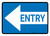 Entry Left Arrow Blue Landscape - Wall Sign
