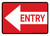 Entry Left Arrow Red Landscape - Wall Sign
